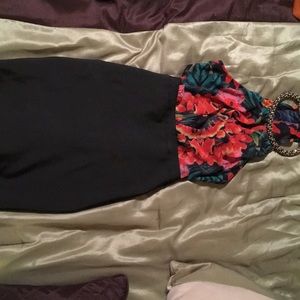 Floral surplice dress